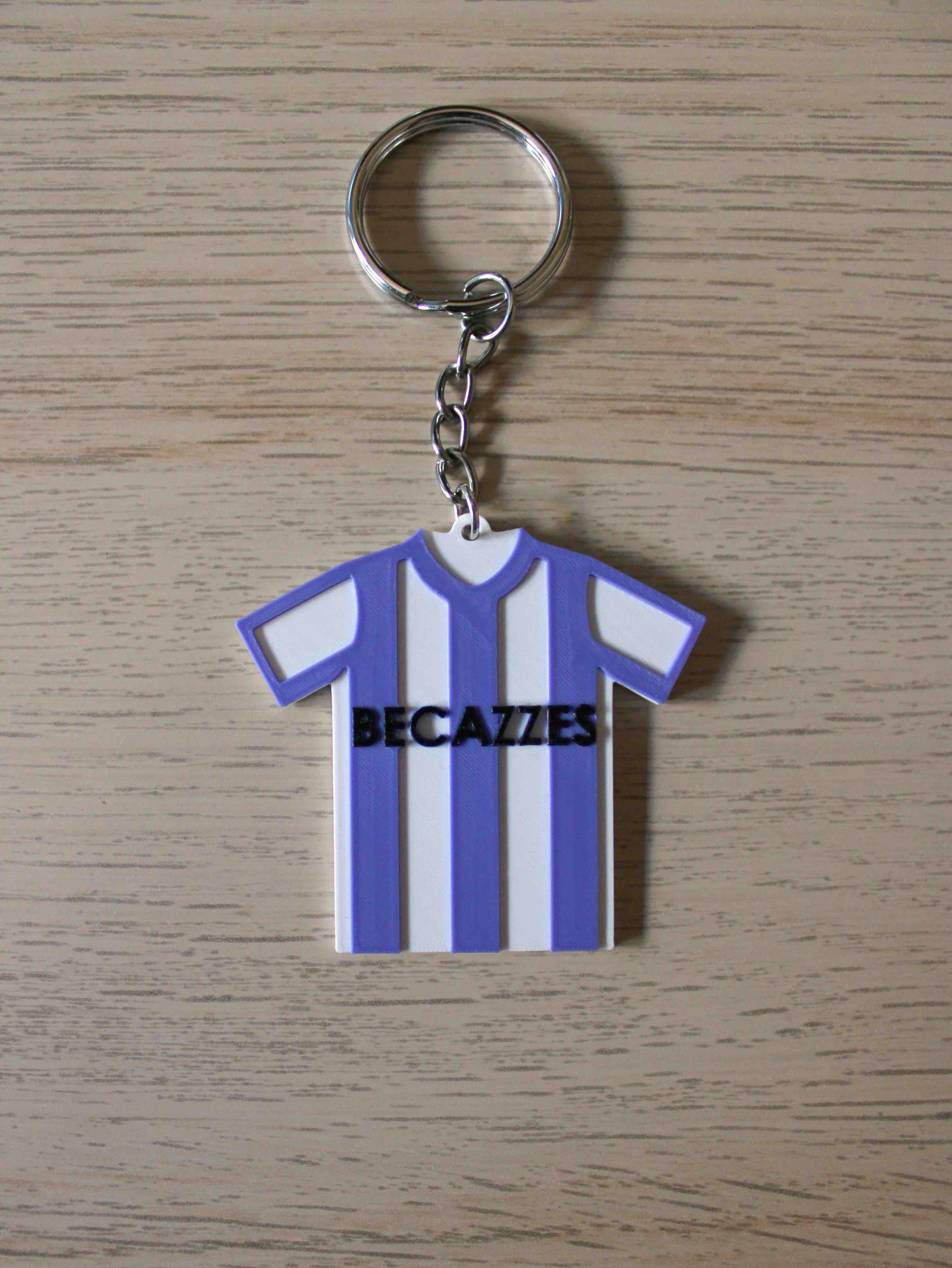 Custom 3D Printed Football Jersey Keychain – Personalized Team Name Option